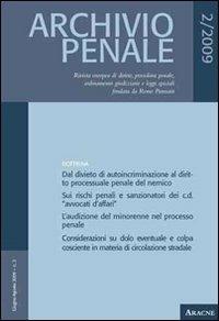 Archivio penale (2009). Vol. 2 - Gustavo Pansini,Antonio Barba,Ada Famiglietti - copertina