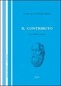 Il contributo (2009). Vol. 3 - Alessandro Catelani,Fiammetta Ricci,Sergio Emilio - copertina