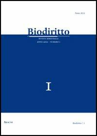 Biodiritto. Rivista interdisciplinare di bioetica e diritto (2012). Vol. 1 - copertina