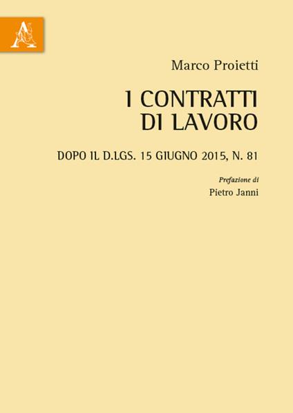 I contratti di lavoro - Marco Proietti - copertina