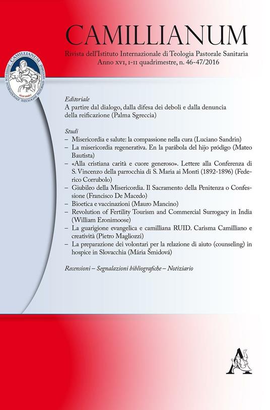 Camillianum. Rivista dell'Istituto internazionale di Teologia Pastorale Sanitaria. Vol. 46-47 - copertina