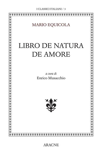 Libro de Natura de Amore - Mario Equicola - copertina
