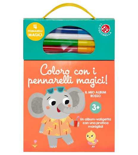 Coloro con i pennarelli magici 3+. Album rosso. Ediz. illustrata. Con pennarelli - copertina