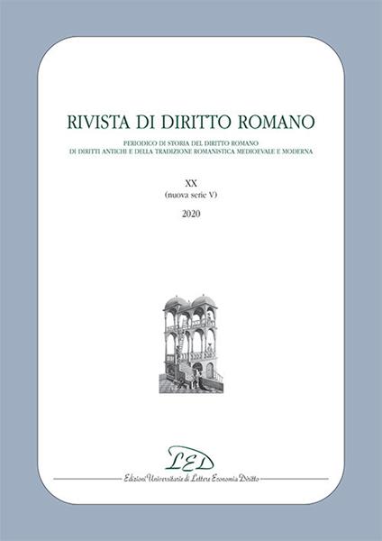 Rivista di diritto romano. Nuova serie (2020). Vol. 20 - copertina