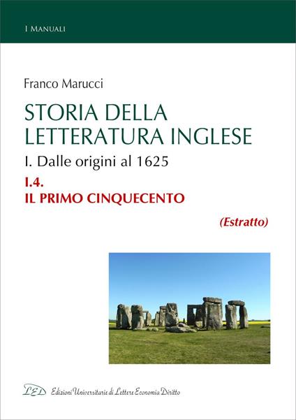 Storia della Letteratura Inglese. I.4. Il primo Cinquecento - Franco Marucci - ebook