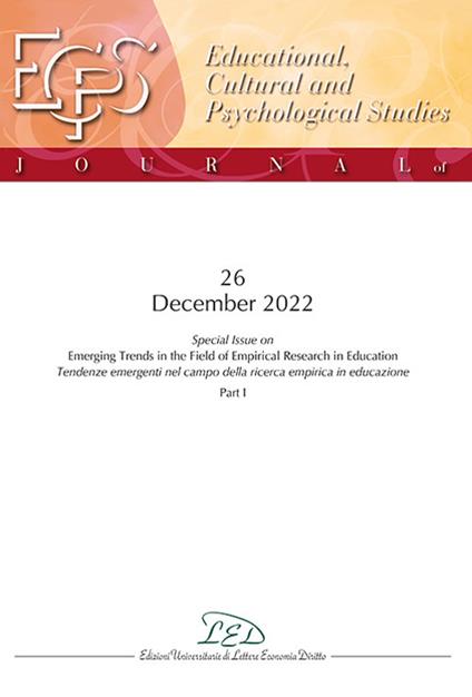 Journal of educational, cultural and psychological studies (ECPS Journal) (2022). Vol. 26 - copertina