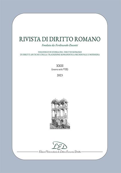 Rivista di diritto romano. Nuova serie (2023). Vol. 23 - copertina