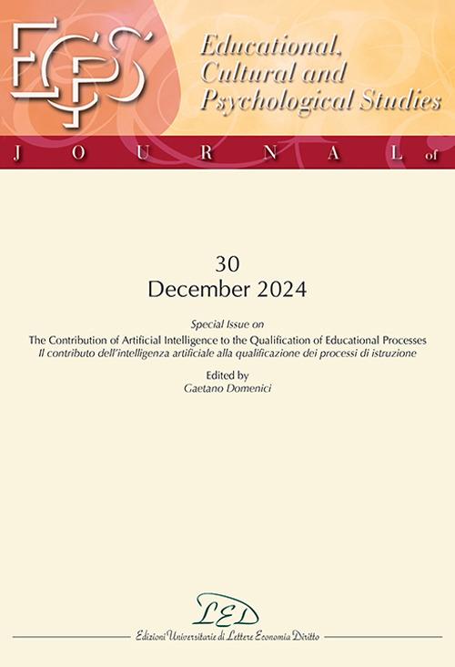 Journal of educational, cultural and psychological studies (ECPS journal) (2024). Ediz. bilingue. Vol. 30: The contribution of artificial intelligence to the qualification of educational processes-Il contributo dell’intelligenza artificiale alla qualificazione dei processi di istruzione - copertina