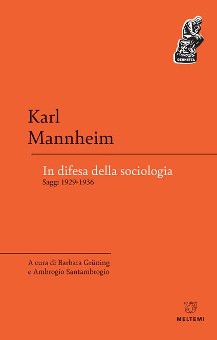In difesa della sociologia. Saggi 1929-1936 - Karl Mannheim - copertina