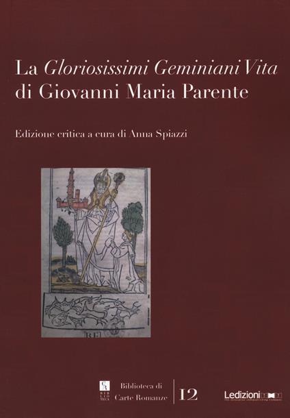 La «Gloriosissimi Geminiani Vita» di Giovanni Maria Parente - copertina