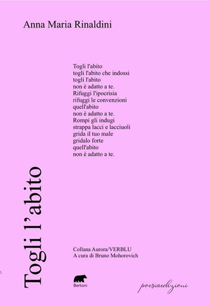 Togli l'abito - Anna Maria Rinaldini - copertina