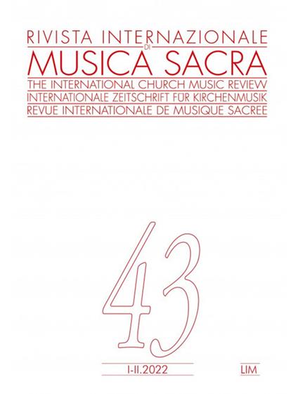 Rivista internazionale di musica sacra (2022). Vol. 1-2 - copertina