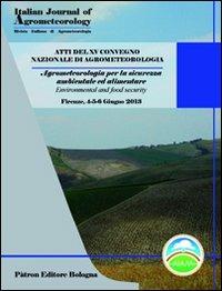 Atti del 16° Convegno nazionale di agrometeorologia. Agrometeorologia per la sicurezza ambientale ed alimentare. Ediz. italiana e inglese - copertina