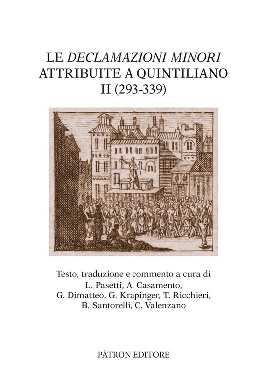 Le «Declamazioni minori» attribuite a Quintiliano II (293-339) - copertina