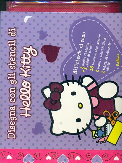 Disegna con gli stencil di Hello Kitty. Con stickers - 5