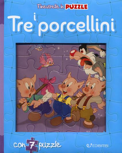 I tre porcellini. Finestrelle in puzzle. Ediz. a colori - Claudio Cernuschi - copertina