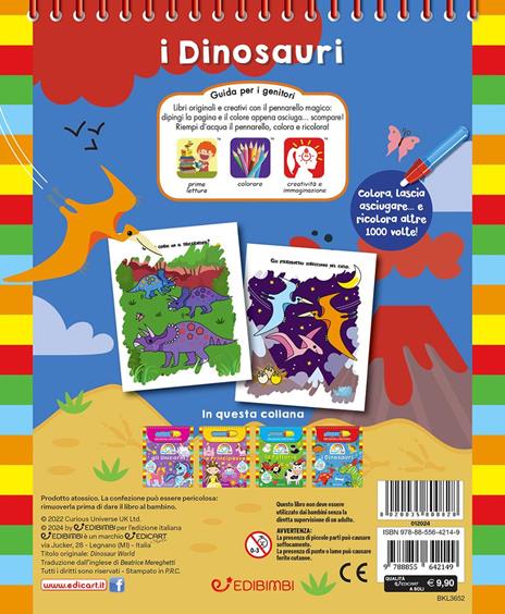 I dinosauri. Magicolor. Ediz. a spirale. Con il magico pennarello ad acqua - 3
