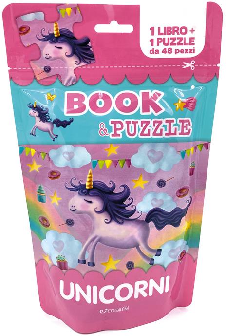 Unicorni. Book&puzzle. Ediz. illustrata. Con puzzle - copertina