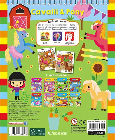 Cavalli & pony. Magicolor. Ediz. a colori. Ediz. a spirale. Con pennarello magico - 3