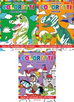 I miei primi coloretti. Ediz. illustrata. Vol. 1-3: Animali selvaggi-Dinosauri-Principi e principesse
