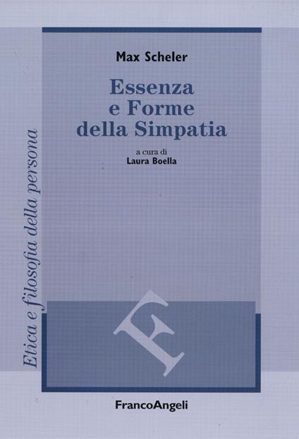 Essenza e forme della simpatia - Max Scheler - copertina