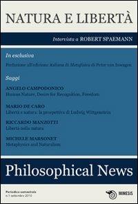 Philosophical news (2010). Vol. 1: Natura e libertà. - copertina