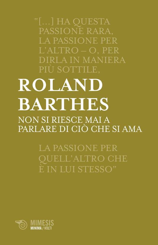 Non si riesce mai a parlare di cio che si ama - Roland Barthes - copertina