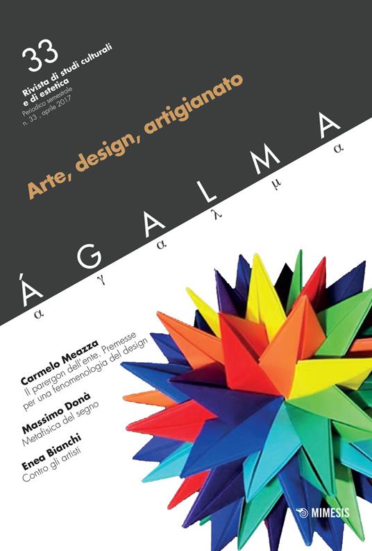 Ágalma . Vol. 33: Arte, design, artigianato. - copertina