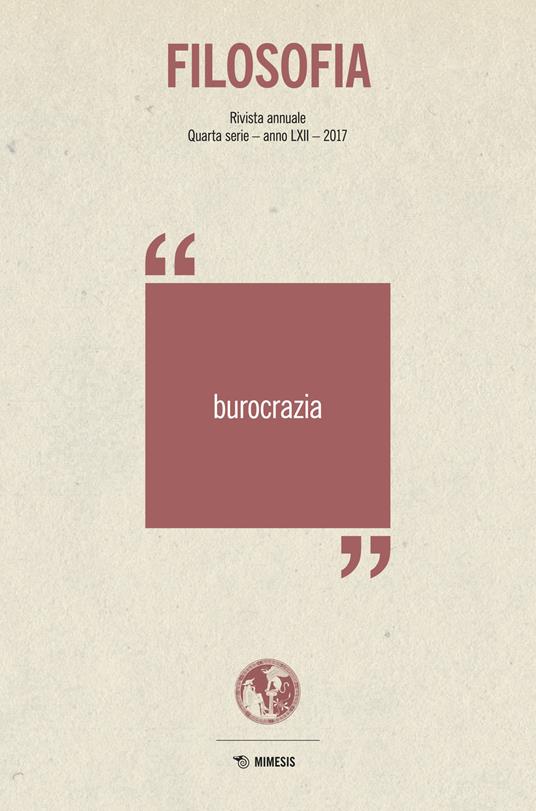 Filosofia. Burocrazia (2017) - copertina