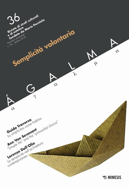 Ágalma (2018). Vol. 36: Semplicità volontaria. - copertina