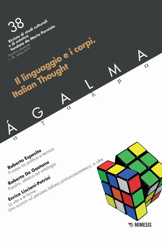 Ágalma (2019). Vol. 38: linguaggio e i corpi, Il. - copertina