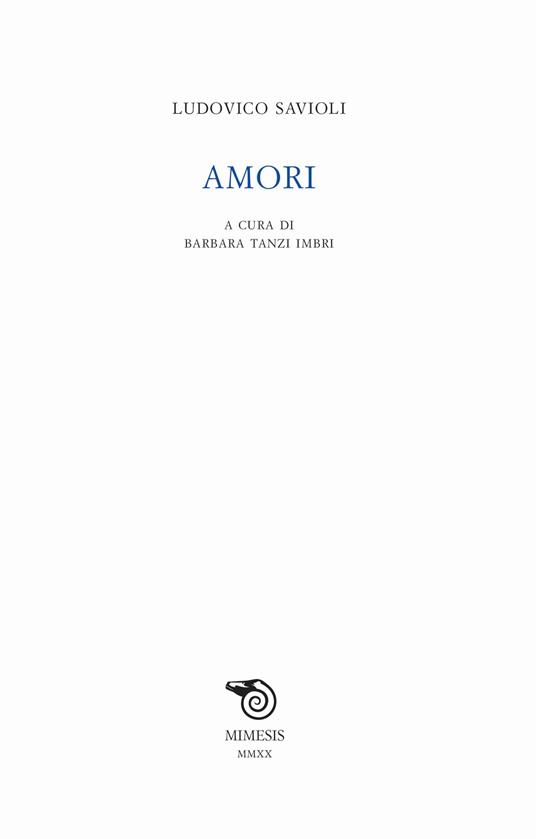 Amori - Ludovico Savioli - copertina