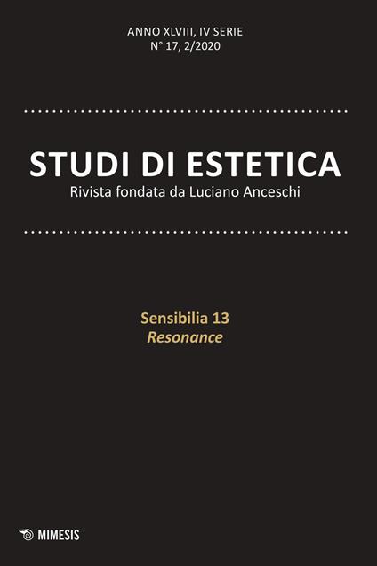Studi di estetica (2020). Vol. 2: Sensibilia 13 resonance. - copertina