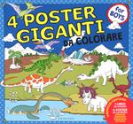 Dinosauri, aeroporto, stazione fattoria. 4 poster giganti da colorare for boys. Ediz. a colori