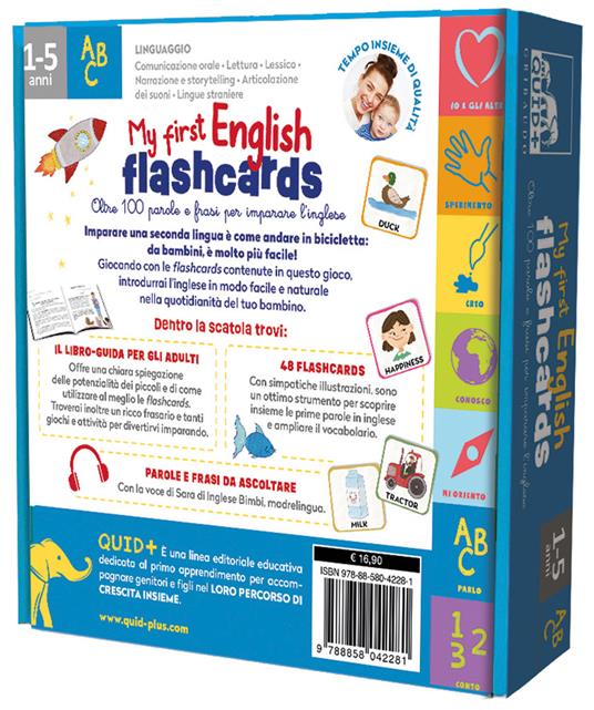 My first English flashcards. Oltre 100 parole e frasi per imparare  l'inglese - Barbara Franco - Libro - Gribaudo - Quid+