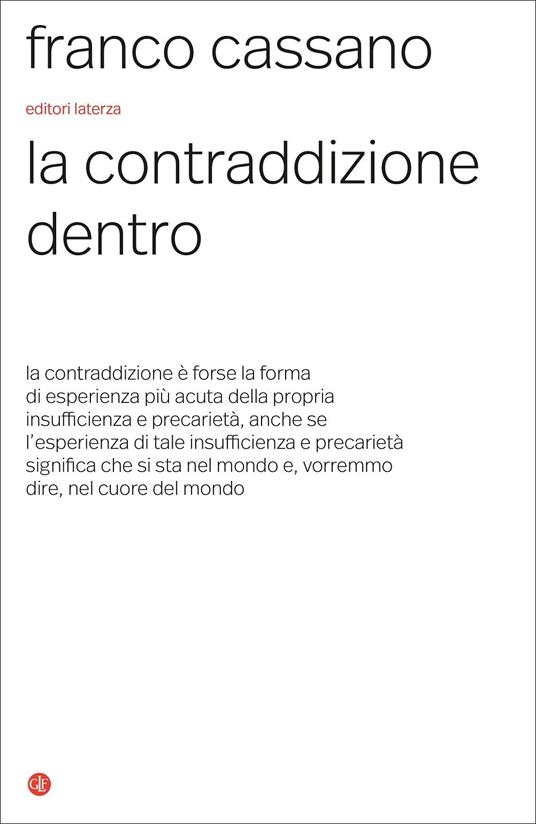 La contraddizione dentro - Franco Cassano - copertina