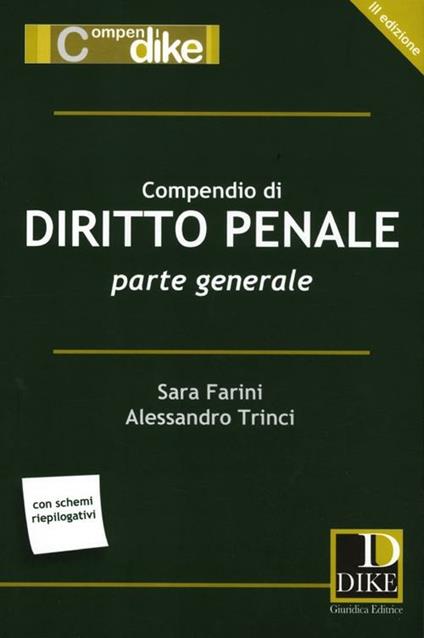 Compendio di diritto penale. Parte generale - Alessandro Trinci,Sara Farini - copertina