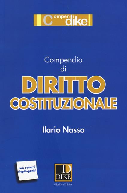 Compendio di diritto costituzionale - Ilario Nasso - copertina