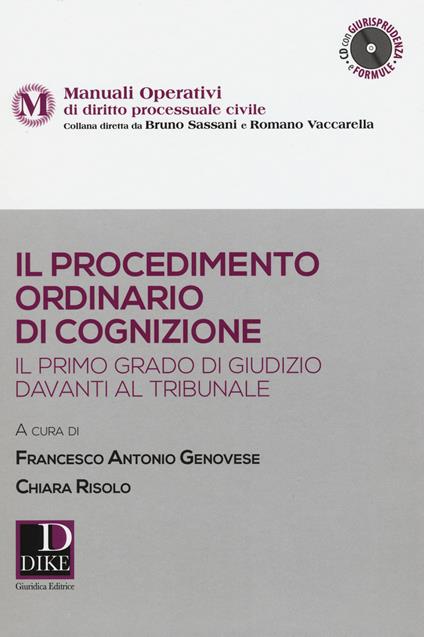 Il procedimento ordinario di cognizione. Il primo grado di giudizio davanti al tribunale. Con CD-ROM - copertina