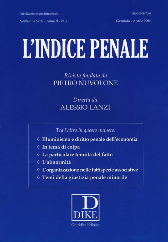 L' indice penale. Vol. 1 - copertina