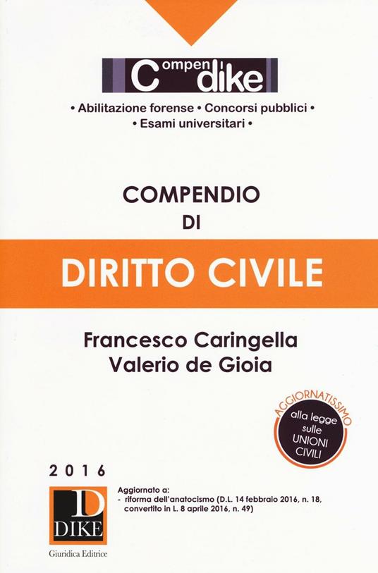 Compendio di diritto civile. Minor - Francesco Caringella,Valerio De Gioia - copertina