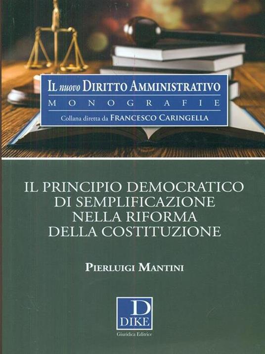 Il principio democratico di semplificazione nella riforma della Costituzione - Pierluigi Mantini - copertina