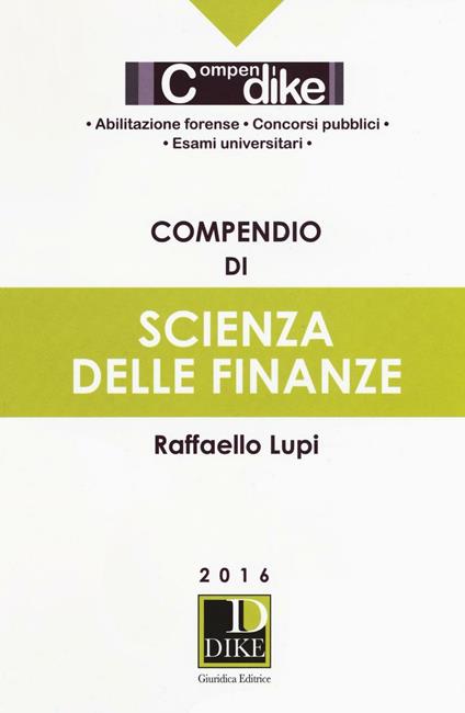 Compendio di scienza delle finanze - Raffaello Lupi - copertina