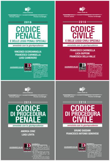 Codice civile-Codice penale-Codice di procedura civile-Codice di procedura penale. Annotati con la giurisprudenza. Esame avvocato - copertina