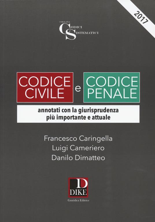 Codice civile e codice penale. Annotati con la giurisprudenza più importante e attuale - Francesco Caringella,Luigi Cameriero,Danilo Dimatteo - copertina