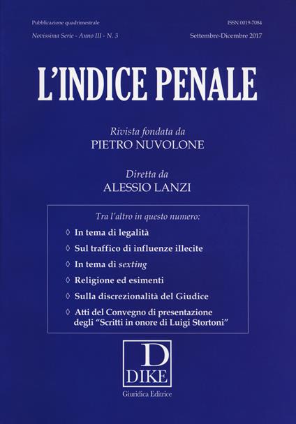 L' indice penale (2017). Vol. 3 - copertina