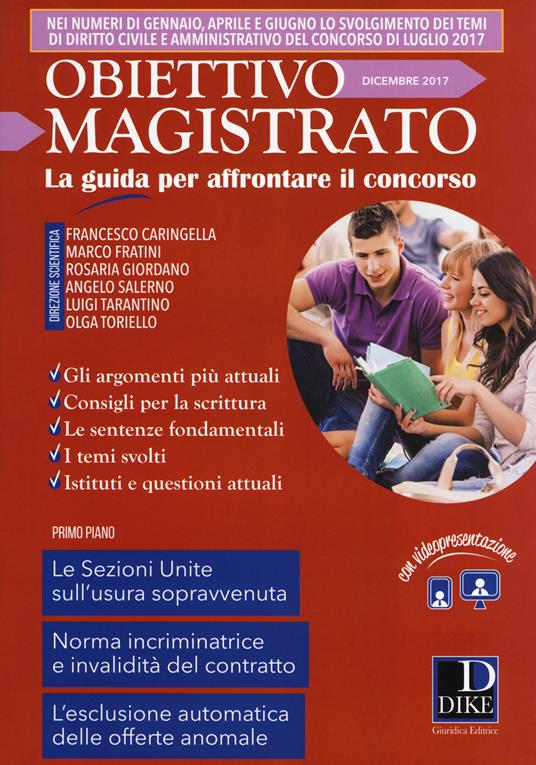 Obiettivo magistrato. La guida per affrontare il concorso (2017). Vol. 12: Dicembre. - copertina