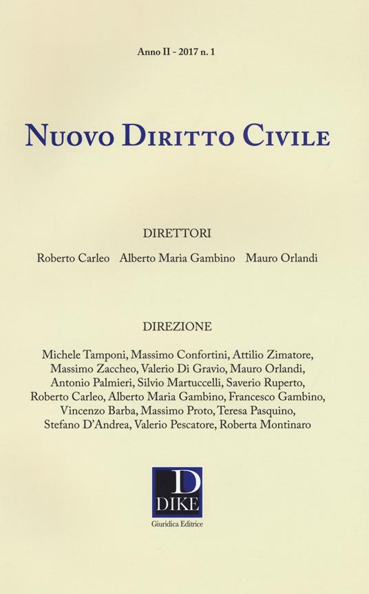 Nuovo diritto civile (2017). Vol. 1 - copertina