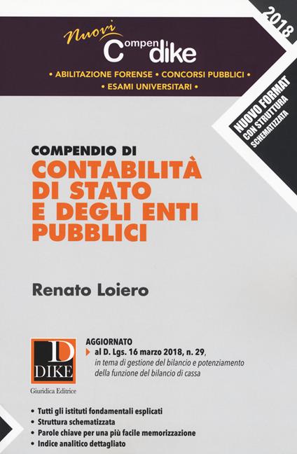 Compendio di contabilità di Stato e degli enti pubblici - Renato Loiero - copertina