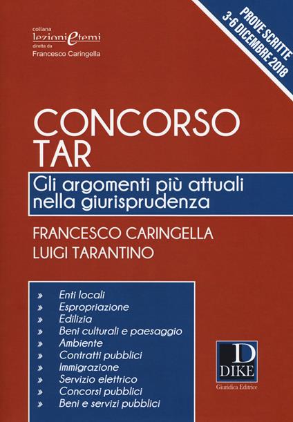 Concorso TAR. Gli argomenti più attuali nella giurisprudenza - Francesco Caringella,Luigi Tarantino - copertina